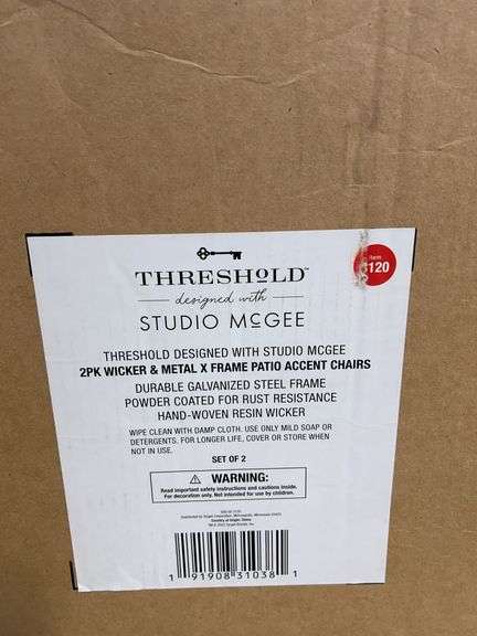THRESHOLD 2PC WICKER & METAL PATIO CHAIRS IN BOX