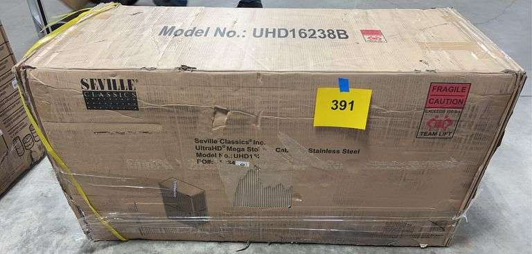 SEVILLE CLASSICS MEGA STORAGE CABINET IN BOX - STAINLESS STEEL