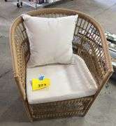 AS IS - 3PC ALL WEATHER PATIO SET - BROWN & WHITE