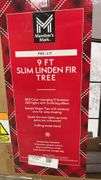 9FT PRE LIT SLIM LINDEN FIR TREE IN BOX
