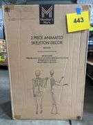 2PC ANIMATED SKELETON DECOR IN BOX - BRONZE