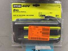 (2) RYOBI 2AH 40V LITHIUM BATTERIES