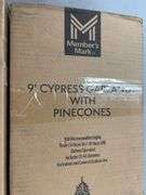 (2) 9FT CYPRESS GARLANDS W/ PINECONES IN BOXES