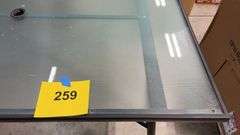 AS IS - ROOM ESSENTIALS PATIO DINING TABLE - BLACK