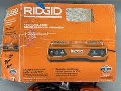 RIDGID 18V DUALPORT SIMULTANEOUS CHARGER W/ BOX