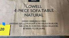 LOWERLL 4PC SOFA TABLE IN BOX - NATURAL