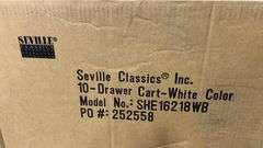 SEVILLE CLASSICS 10 DRAWER CART IN BOX - WHITE