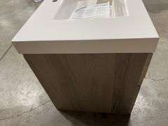 AS IS - DOMANI 2 DRAWER VANITY TOP - GREY & WHITE