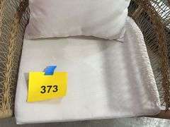 AS IS - 3PC ALL WEATHER PATIO SET - BROWN & WHITE