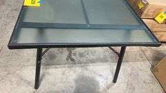 AS IS - ROOM ESSENTIALS PATIO DINING TABLE - BLACK