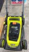 AS IS - RYOBI 18V 20" CORDLESS LAWN MOWER (NO BATTERY)