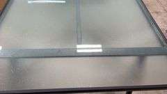 AS IS - ROOM ESSENTIALS PATIO DINING TABLE - BLACK