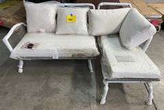2PC PATIO LOVESEAT - GREY & WHITE