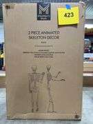 2PC ANIMATED SKELETON DECOR IN BOX - BONE