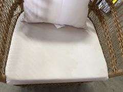 AS IS - 3PC ALL WEATHER PATIO SET - BROWN & WHITE