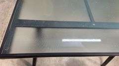 AS IS - ROOM ESSENTIALS PATIO DINING TABLE - BLACK