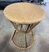 AS IS - 3PC ALL WEATHER PATIO SET - BROWN & WHITE