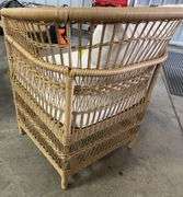 AS IS - 3PC ALL WEATHER PATIO SET - BROWN & WHITE