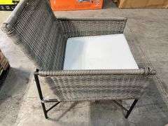 AS IS - 3PC ALL WEATHER PATIO SET - GREY & WHITE
