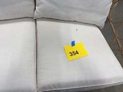 AS IS - ALL WEATHER PATIO LOVESEAT - BROWN & WHITE