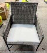 AS IS - 3PC ALL WEATHER PATIO SET - GREY & WHITE
