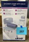 DRIVE SHOWER CHAIR W/ BACK IN BOX - GREY