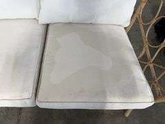 AS IS - ALL WEATHER PATIO LOVESEAT - BROWN & WHITE