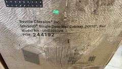 AS IS - (2) SEVILLE CLASSICS WALL CABINETS IN BOXES - GRAPHITE & RED