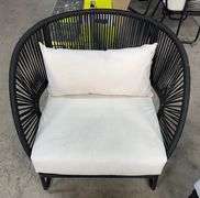 3PC ALL WEATHER PATIO SET - BLACK & WHITE
