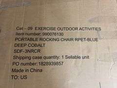 PORTABLE ROCKING CHAIR IN BOX - BLUE