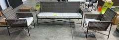 AS IS - 3PC ALL WEATHER PATIO SET - GREY & WHITE