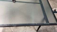 AS IS - ROOM ESSENTIALS PATIO DINING TABLE - BLACK