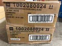(2) 1" CORDLESS ENHANCED VINYL BLINDS IN BOXES - WHITE