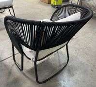 3PC ALL WEATHER PATIO SET - BLACK & WHITE