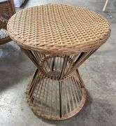 AS IS - 3PC ALL WEATHER PATIO SET - BROWN & WHITE