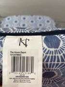 (5) ALL WEATHER PATIO CHAIR CUSHIONS - BLUE & BEIGE