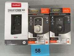 (3) ELECTRONIC LOCKS IN BOXES - DEFIANT & KWIKSET