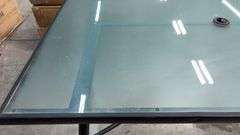 AS IS - ROOM ESSENTIALS PATIO DINING TABLE - BLACK