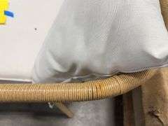 AS IS - ALL WEATHER PATIO LOVESEAT - BROWN & WHITE