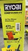 RYOBI JET FAN BLOWER ATTACHMENT IN BOX