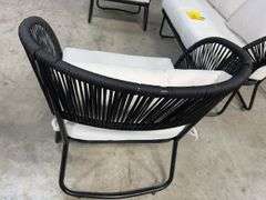 3PC ALL WEATHER PATIO SET - BLACK & WHITE