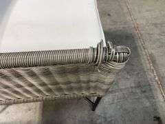 AS IS - 3PC ALL WEATHER PATIO SET - GREY & WHITE