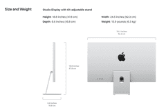 APPLE STUDIO DISPLAY (TILT & HEIGHT ADJUSTABLE) STANDARD GLASS IN BOX - SILVER (MODEL MK0Q3LLA)