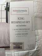 HOMTHREADS KING BEDSPREAD SET - WHITE
