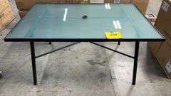 AS IS - ROOM ESSENTIALS PATIO DINING TABLE - BLACK