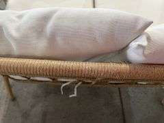 AS IS - ALL WEATHER PATIO LOVESEAT - BROWN & WHITE