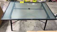 AS IS - ROOM ESSENTIALS PATIO DINING TABLE - BLACK