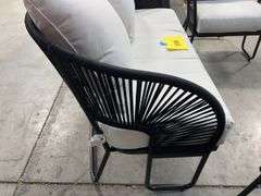 3PC ALL WEATHER PATIO SET - BLACK & WHITE