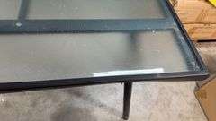 AS IS - ROOM ESSENTIALS PATIO DINING TABLE - BLACK