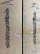 (2) 9FT CYPRESS GARLANDS W/ PINECONES IN BOXES